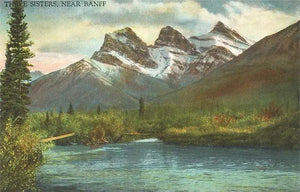 Three Sisters Mountains Vintage Postcard