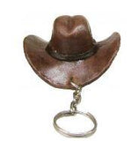 Brown Leather Cowboy Hat Keychain