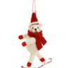 Candy Cane Skating Polar Bear Ornament