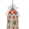 Metal Red & White Bell With Stars