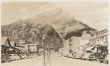 Vintage Downtown Banff Black & White Postcard
