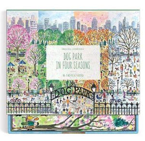 Dog Park in Four Seasons Notecards