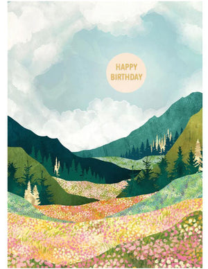Happy Birthday Spring Flower Vista Card