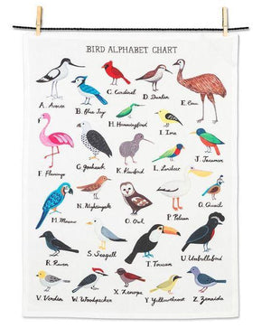 Alphabet Birds Tea Towel