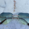 Frameless Blue Heart Sunglasses