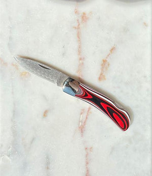 Black & Red Fordite Pocket Knife