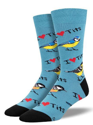 I Heart Tits Birds Men's Socks