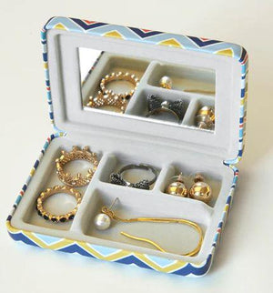 Blue Travel Jewelry Box