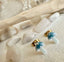 Blue Porcelain Mushroom Stud Earrings