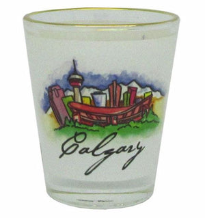 Calgary Watercolour Skyline Shot Glass