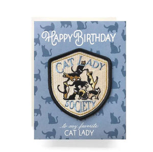 Cat Lady Society Patch Birthday Card Combo