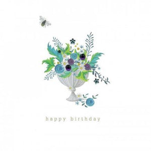 Happy Birthday Blue Bouquet Card