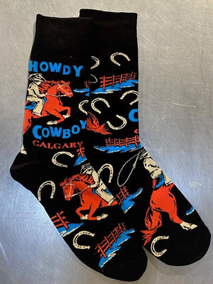 Howdy Cowboy Large - XL Calgary Socks Unisex