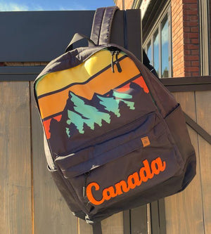Retro Mountain Sunset Canada Backpack