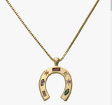 Sunken-Horse Shoe Gold Necklace