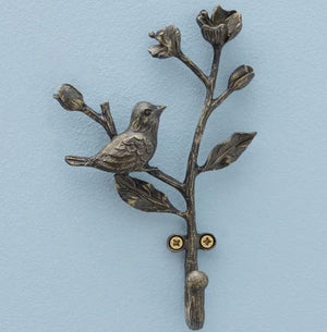 Cast Iron Bird on Branch Hook