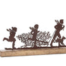 Tree Cutting Silouette Scene Mantel Decor