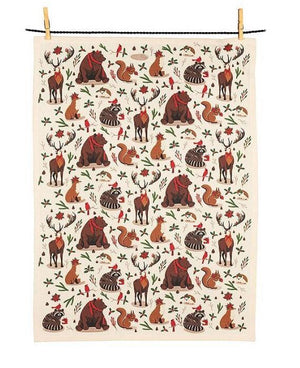 Winter Animals Tea Towel