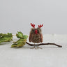Owl with Red Antlers Holiday Decor