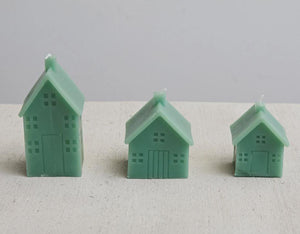 Mint Green House Shaped Candle