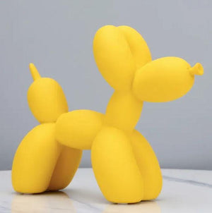 Matte Yellow Balloon Dog Statue