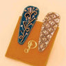 Teal/Vanilla Jewelled Hair Clips