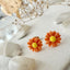 Orange Daisy Earrings