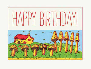 Mushroom Birthday Party Card