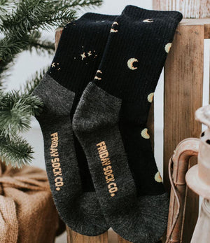 Women's Merino Wool Moon & Stars Socks