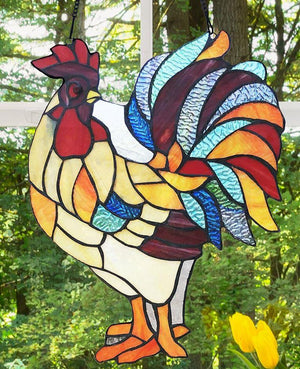 Red Rooster Stained Glass