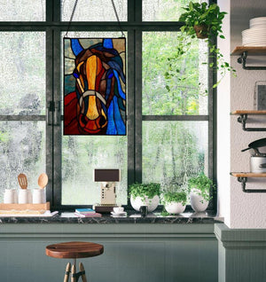 Horse Stained Glass Window Panel