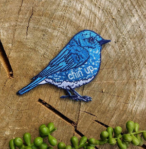 Chin Up Bluebird Iron Patch