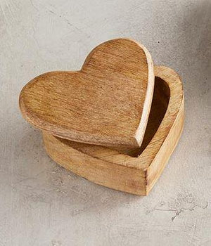 Wooden Heart Shaped Box