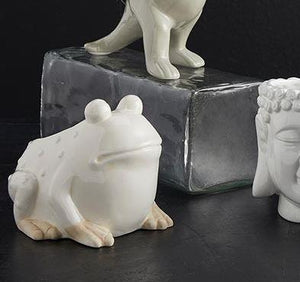 White Ceramic Frog Planter