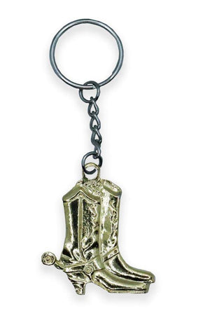 Vintage Cowboy Boots Keychain Gold