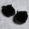 Black Fuzzy Slippers Small