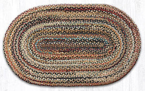 Colorful Braided Oval Jute Rug 3'x5'