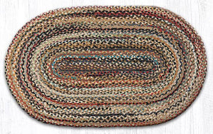Colorful Braided Oval Jute Rug 2' x 6'