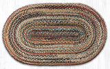 Colorful Braided Oval Jute Rug 27 x 45"