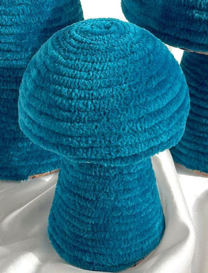 Ocean Blue Velvet Mushroom Jewelry Holer