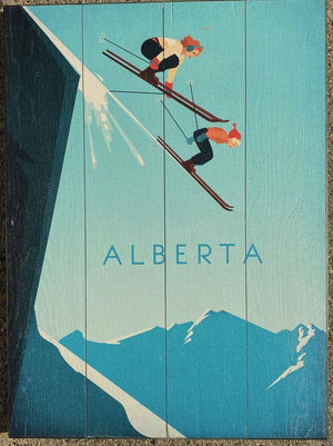 Alberta Skiiers Wooden Sign