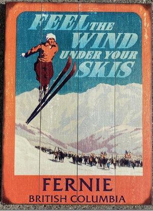 Fernie Ski Jumping Wooden Sign