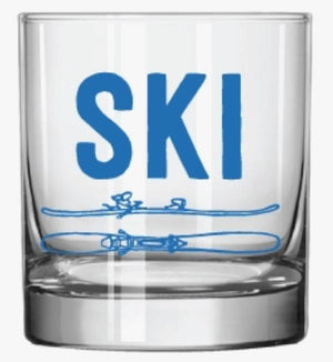 Ski Rock Glass - Bluebird