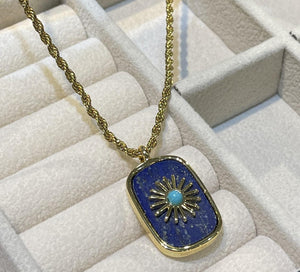 Blue Lapis Starburst Necklace
