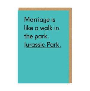 Wedding is Like a Walk in Jurassic Park