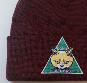 Don't Be a Dick Maroon Beanie