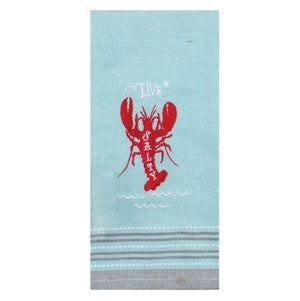 Live Salty Lobster Tea Towel