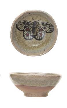 Butterfly Stoneware Pinch Bowl