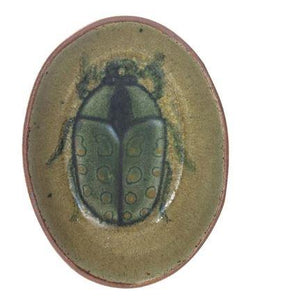 Green Beetle Oval Side Dish