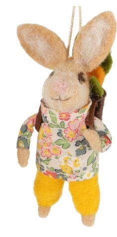 Garden Bunny with Backpack Ornament